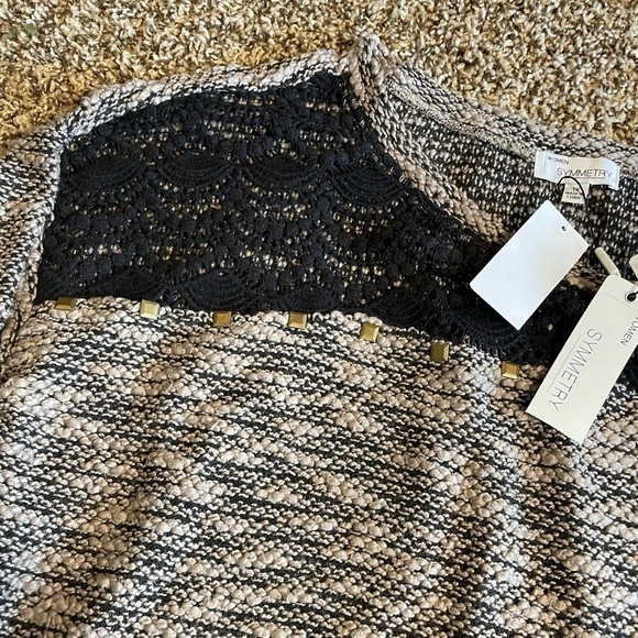 NWT Symmetry 1X black and gray knitted long sleeve sweater - Picture 3 of 6